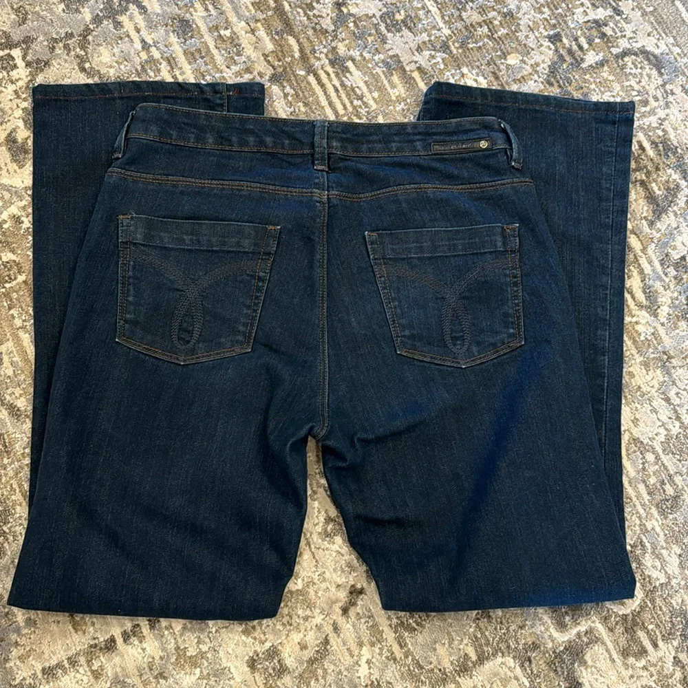 Calvin Klein shape wear dark blue boot cut jeans size 10 - Picture 2 of 9